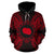 Cook Islands Polynesian ll Over Hoodie Map Red - Polynesian Pride