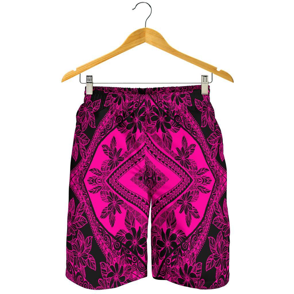 Polynesian Plumeria Mix Pink Black Men's Short - Polynesian Pride