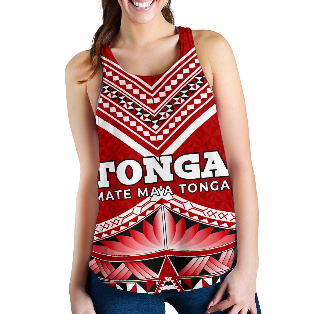Mate Ma'a Tonga Pattern Women's Racerback Tank - Polynesian Pride