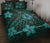 Hawaii Mix Polynesian Turtle Plumeria Quilt Bed Set - AH - Nick Style - Turquoise - Polynesian Pride