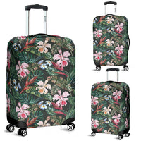 Tropical Monstera Leaf Red Luggage Cover White - Polynesian Pride
