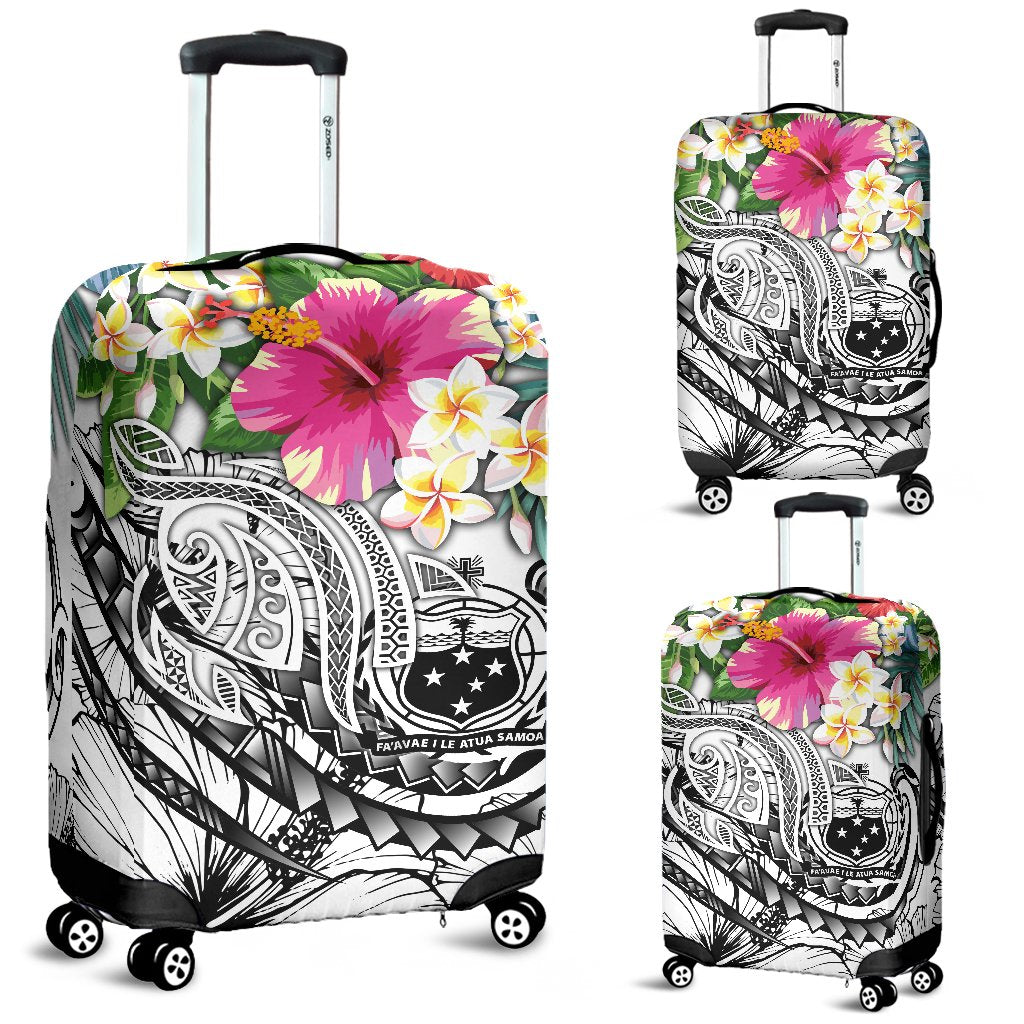 Polynesian Samoa Luggage Covers - Summer Plumeria (White) - Polynesian Pride