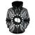 Cook Islands Polynesian All Over Zip up Hoodie Map Black - Polynesian Pride