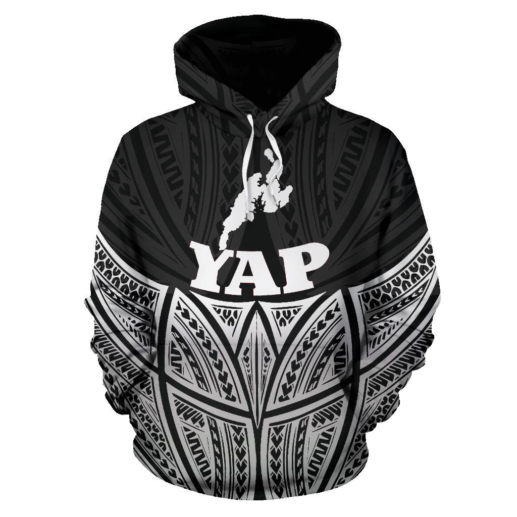 Yap Polynesian Hoodie Black Pride Map nd Seal - Polynesian Pride