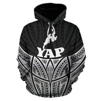 Yap Polynesian Hoodie Black Pride Map nd Seal - Polynesian Pride