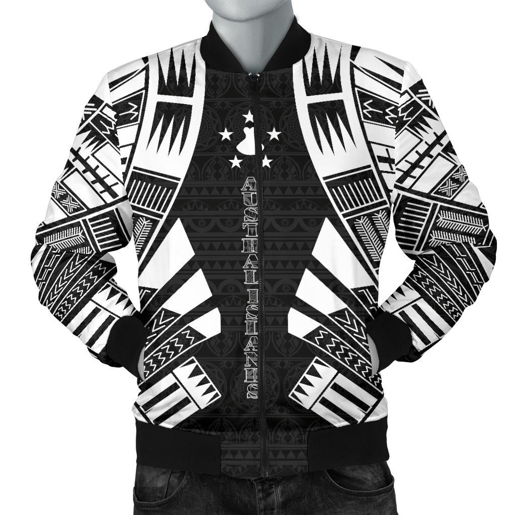 Austral Islands Men Bomber Jackets - Polynesian Tattoo Black Black - Polynesian Pride