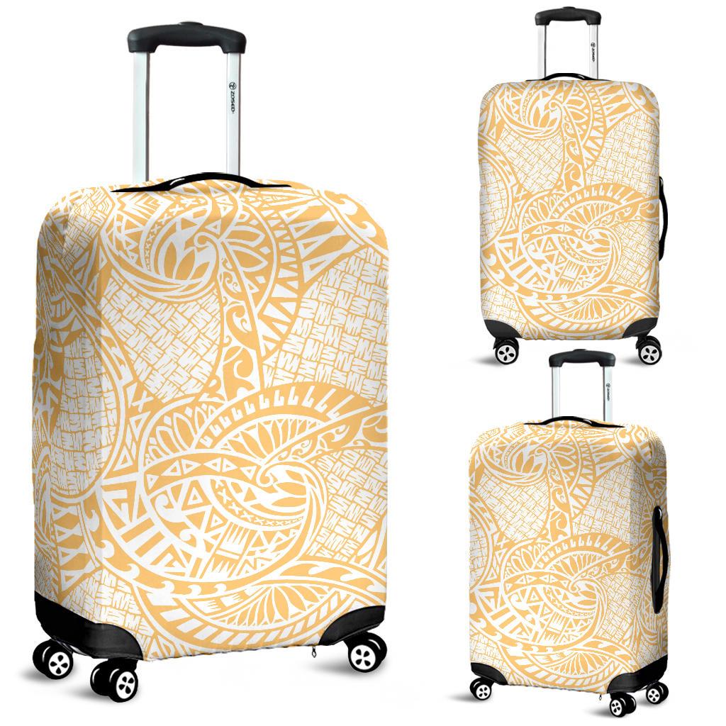 Polynesian Luggage Cover 23 White-Gold - Polynesian Pride