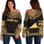 Tokelau Polynesian Chief Women's Off Shoulder Sweater - Gold Version Gold - Polynesian Pride