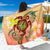 Hawaii Turtle Kanaka Plumeria Hibiscus Sarong - Kity Style - AH Sarong Orange - Polynesian Pride