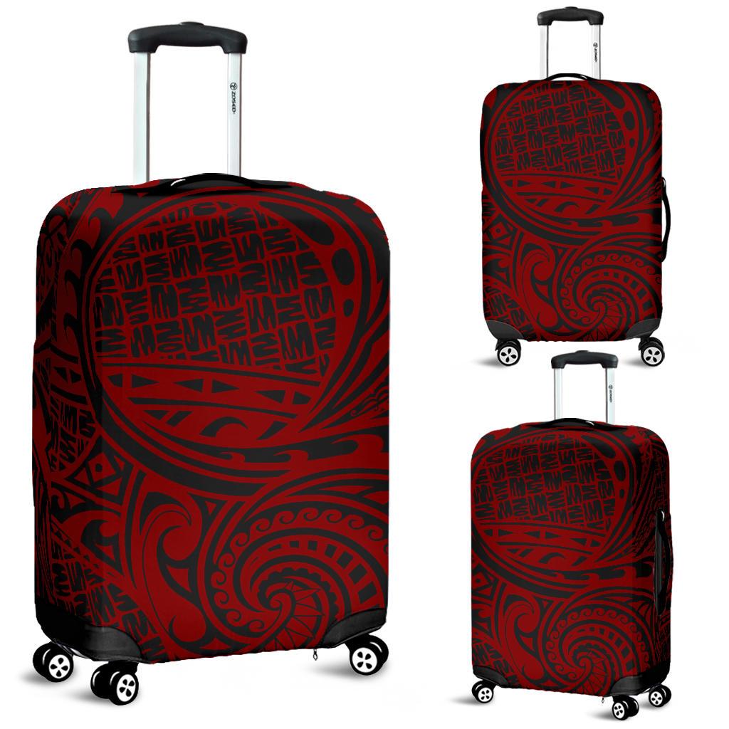 Polynesian Luggage Cover 27 Black-Red - Polynesian Pride