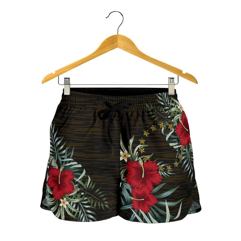 Cook Islands Hibiscus Women'S Shorts Women White - Polynesian Pride