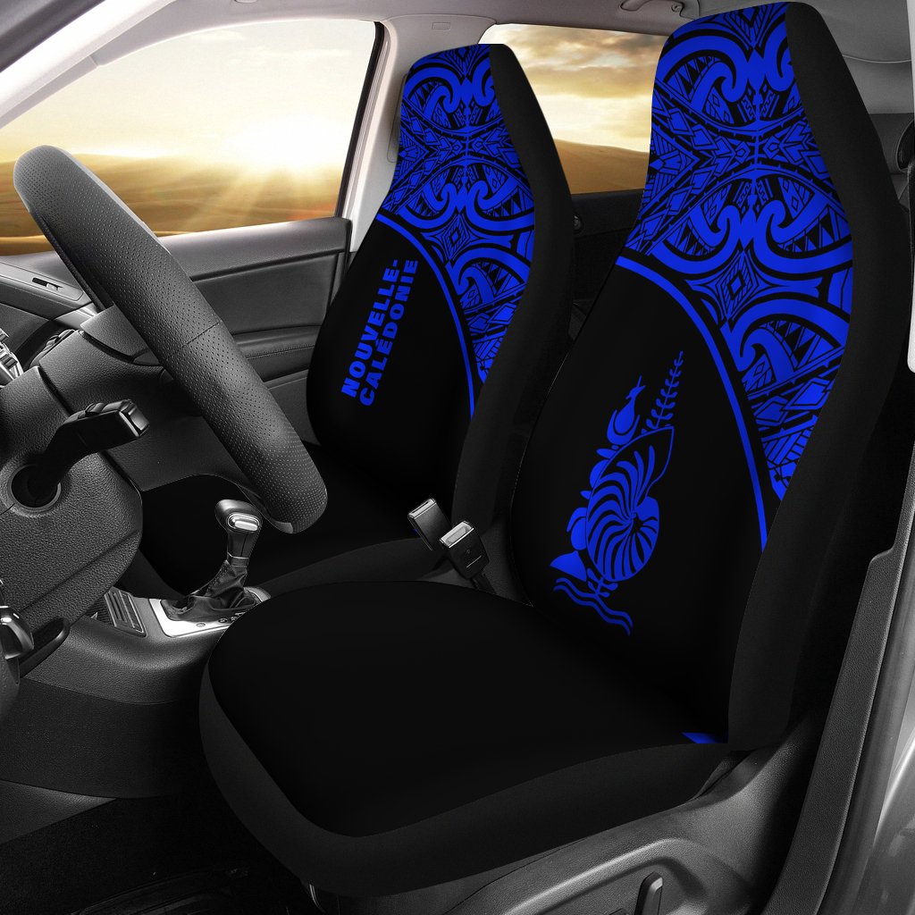 New Caledonia Car Seat Covers - New Caledonia Coat Of Arms Polynesian Blue Curve Universal Fit Blue - Polynesian Pride