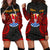 Tahiti Polynesian Custom Personalised Women's Hoodie Dress - Tahitians Spirit Red - Polynesian Pride