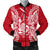 New Caledonia Polynesian Men's Bomber Jacket Map Red White Red - Polynesian Pride