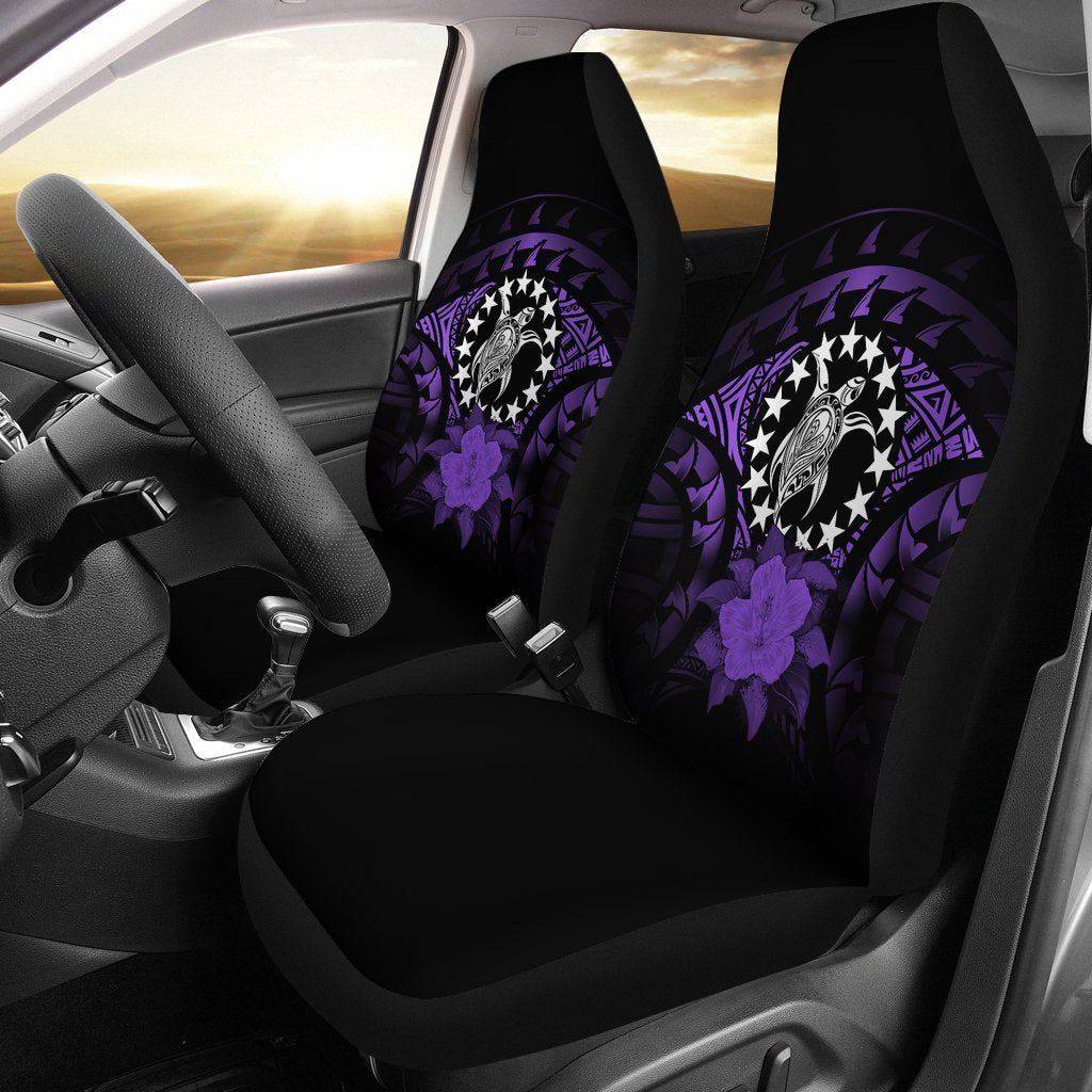Cook Islands Car Seat Cover - Purple Hibiscus - Polynesian Pride