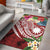 Nauru Polynesian Area Rug - Summer Plumeria (Red) Red - Polynesian Pride