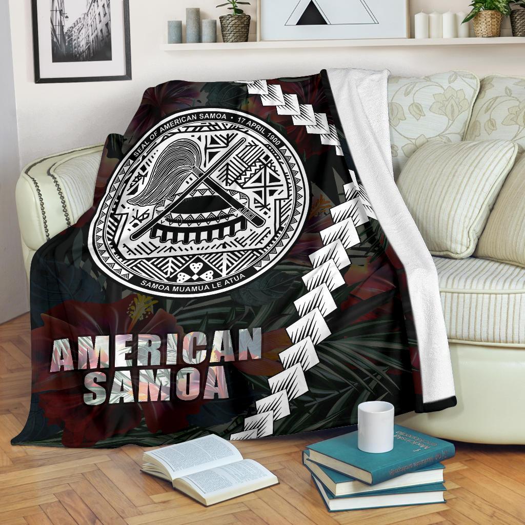 American Samoa Premium Blanket - Chain Polynesian White - Polynesian Pride