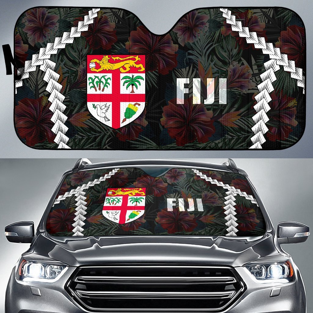 Fiji Auto Sun Shades - Chain Polynesian Auto Sun Shade Universal Fit BLACK - Polynesian Pride