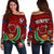 Pohnpei Special Women's Off Shoulder Sweater (Red) Z2 Red - Polynesian Pride