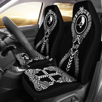 Yap Car Seat Covers - Yap Flag Micronesian Tribal Universal Fit Black - Polynesian Pride