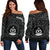 Vanuatu Women's Off Shoulder Sweater - Vanuatu Seal With Polynesian Tattoo Style - Polynesian Pride