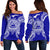 American Samoa Polynesian Shoulder Sweater Map Blue Blue - Polynesian Pride