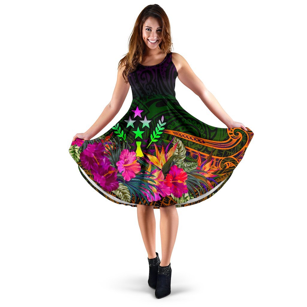 Kosrae Women's Dress - Summer Hibiscus Women Reggae - Polynesian Pride