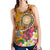 American Samoa Polynesian Women's Racerback Tank - Turtle Plumeria (Gold) - Polynesian Pride