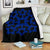 Hawaiian Premium Blanket Royal Pattern - Black And Blue - A1 Style White - Polynesian Pride