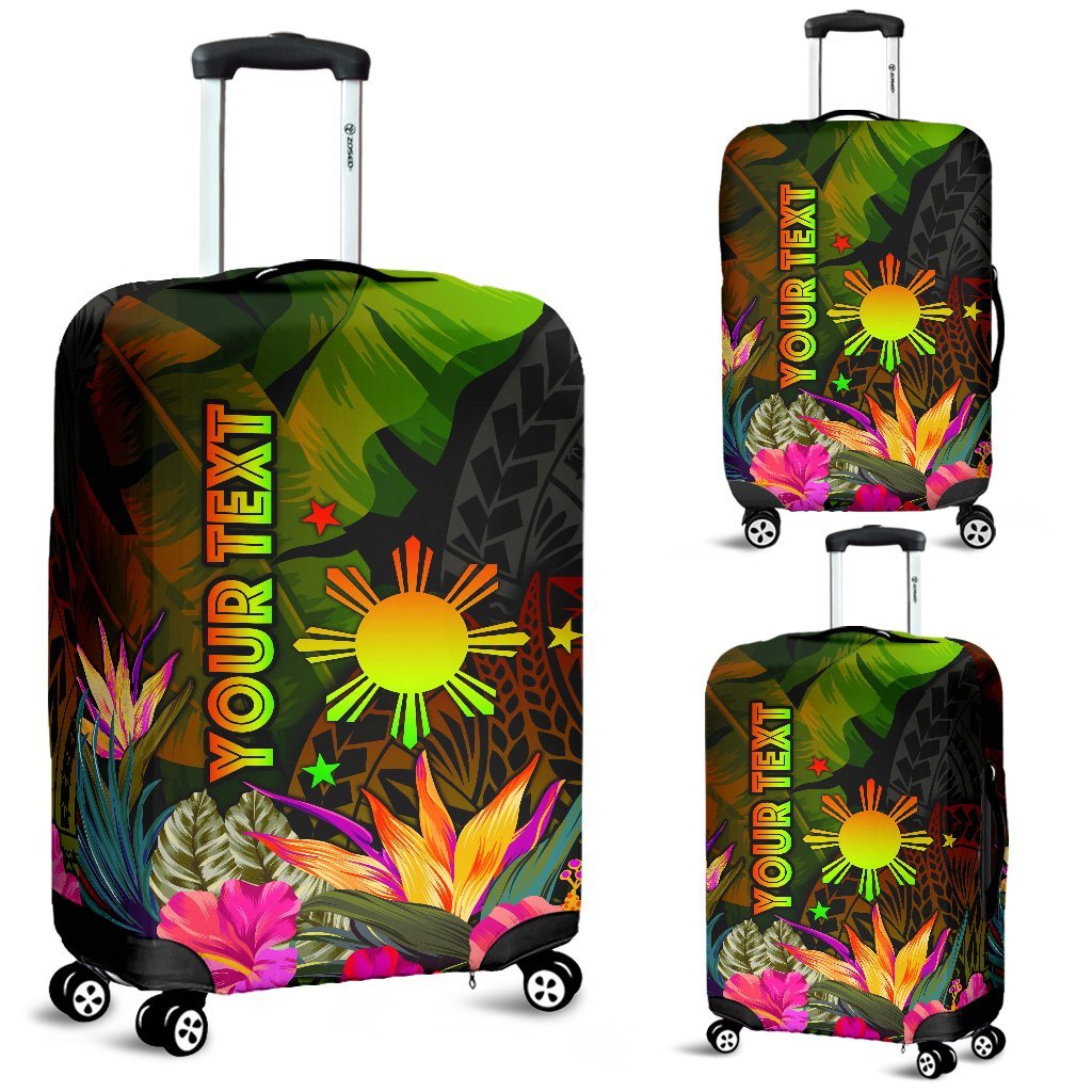 The Philippines Polynesian Personalised Luggage Covers - Hibiscus and Banana Leaves - Polynesian Pride