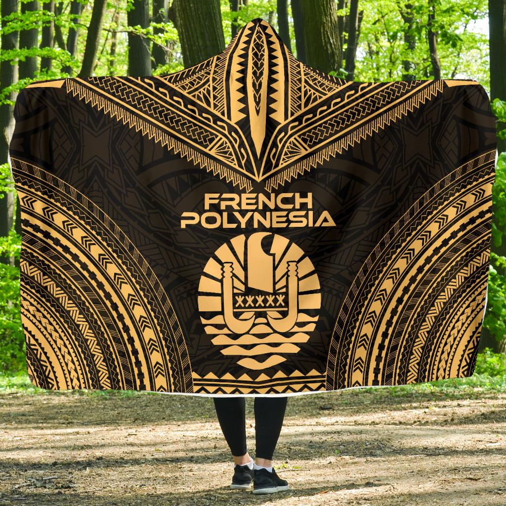 French Polynesia Polynesian Chief Hooded Blanket - Gold Version Hooded Blanket Gold - Polynesian Pride