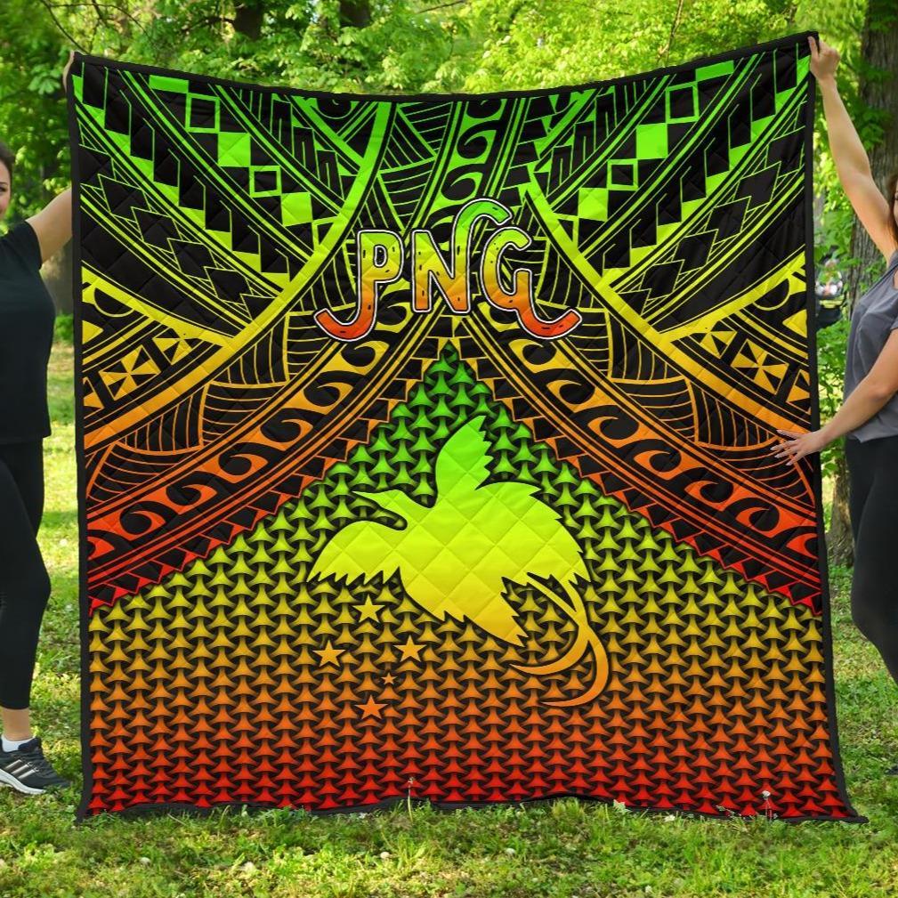 Polynesian Papua New Guinea Premium Quilt - Reggae Vintage Polynesian Patterns - Polynesian Pride