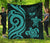 Marshall Islands Premium Quilt - Turquoise Tentacle Turtle Crest Turquoise - Polynesian Pride