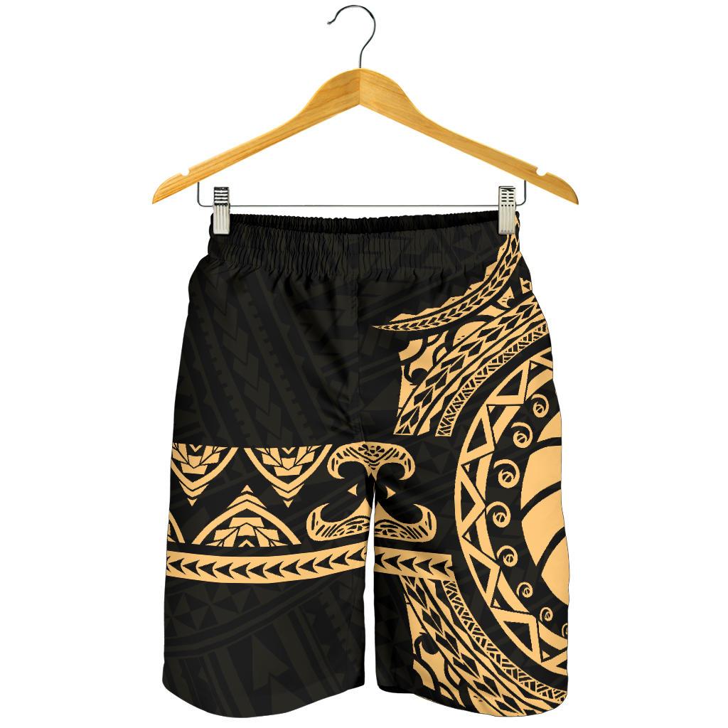 Polynesian All Over Print Men's Short - Gold Version Gold - Black - Polynesian Pride