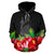 New Caledonia Polynesian Hoodie Black Hibiscus - Polynesian Pride