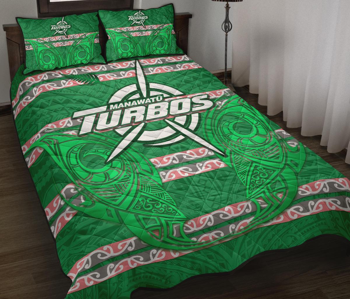 Manawatu Turbos Quilt Bed Set Maori Vibes Green - Polynesian Pride