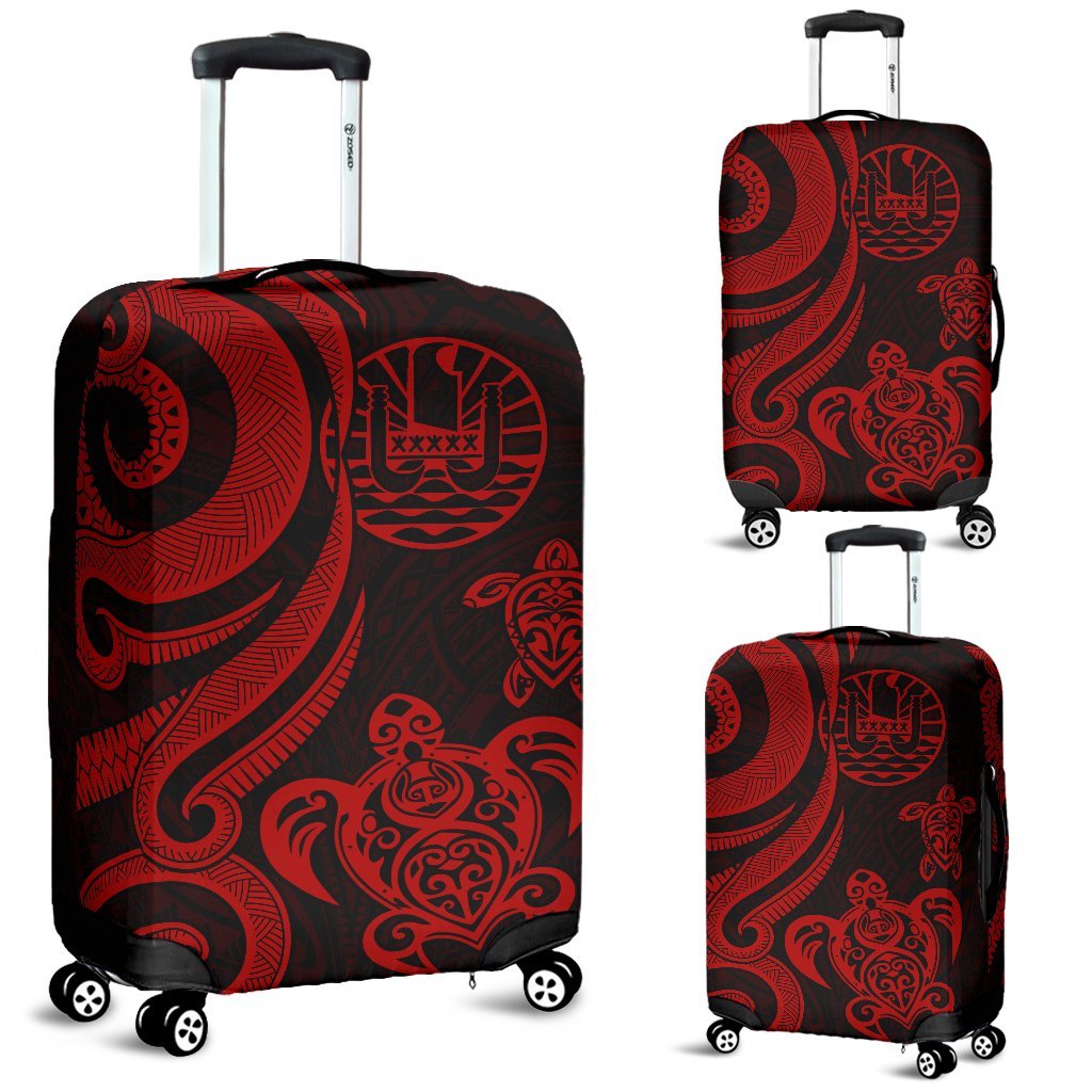 Tahiti Polynesian Luggage Covers - Red Tentacle Turtle Red - Polynesian Pride