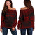 Tuvalu Polynesian Chief Custom Personalised Women's Off Shoulder Sweater - Red Version Red - Polynesian Pride