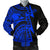 Polynesian Men's Bomber Jackets - Maui Moana Tattoo with Seal Tonga Blue - Polynesian Pride