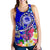 FSM Women's Racerback Tank - Turtle Plumeria (Blue) - Polynesian Pride