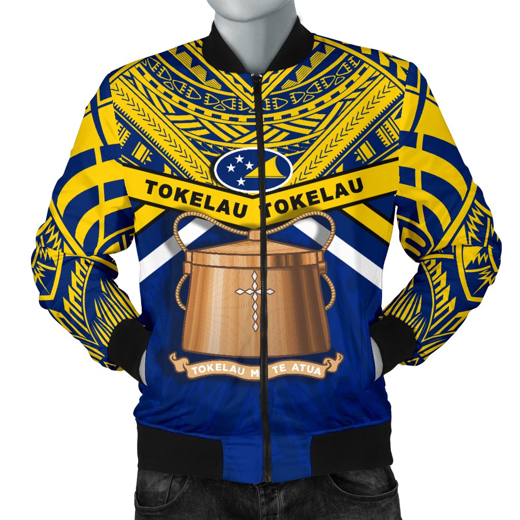 Tokelau Rugby Men Bomber Jacket Version Blue - Polynesian Pride