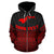 American Samoa Polynesian Custom Zip up Hoodie Red Black Pride Map and Seal - Polynesian Pride