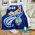 Guam Premium Blanket - Guam Seal Polynesian Patterns Plumeria (Blue) - Polynesian Pride