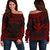 Kanaka Maoli Polynesian Chief Custom Personalised Women's Off Shoulder Sweater - Red Version Red - Polynesian Pride