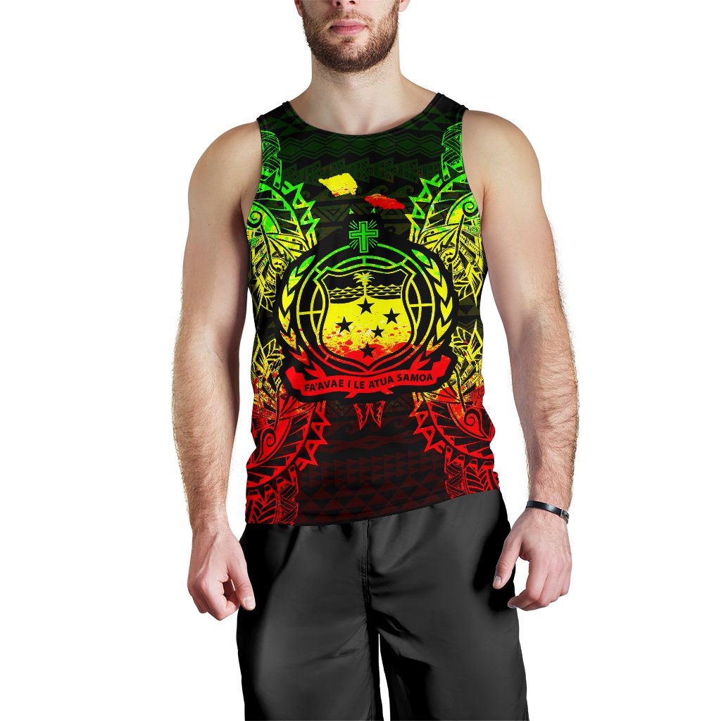 Samoa Polynesian Men Tank Top Map Reggae Reggae - Polynesian Pride