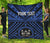 Fiji Personalised Premium Quilt - Fiji Seal With Polynesian Tattoo Style ( Blue) - Polynesian Pride