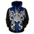 Hawaii Turtle Tribal Blue Zip up Hoodie Armor Style - Polynesian Pride