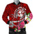 Tonga Men's Bomber Jacket - Turtle Plumeria (Red) - Polynesian Pride