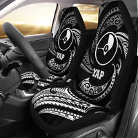 Yap Micronesia Car Seat Covers - White Tribal Wave Universal Fit White - Polynesian Pride