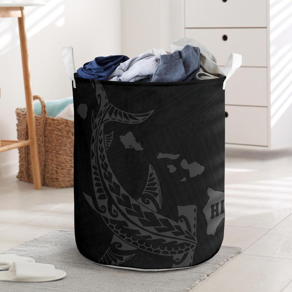 Hawaii Shark Blue Polynesian Laundry Basket AH Laundry Basket - 1 One Size Blue - Polynesian Pride